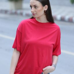 TITTLI Drop Shoulder Sleeves Pure Cotton Oversized T-shirt-image-76