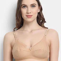 VStar Nude-Coloured seamed Non-Padded Cotton Bra-picture-16