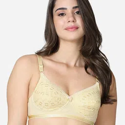 VStar Nude-Coloured Floral Non Padded Non-Wired Everyday Bra-FAIRYFOAM-B-image-71