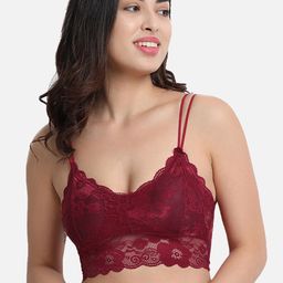 Gopalvilla Maroon Lightly Padded Bralette Bra-31