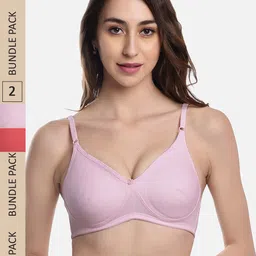FIMS Pack of 2 Cotton Non Wired Full Coverage Rapid Dry Bra-picture-53