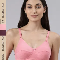 Dollar Missy Pack of 2 Cotton Wire-Free Uplift Support Bra-image-5