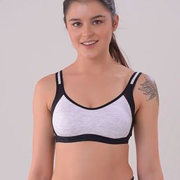 Apraa & Parma Women Grey Melange & Black Colourblocked Non Padded Sports Bra-picture-14