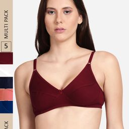 shyaway Pack Of 5 Cut & Sew All day Comfort Cotton Bra-image-18