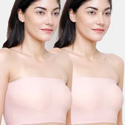 FashionRack Set Of 2 Beige Bandeau Lightly Padded & Non Wired Bra-2