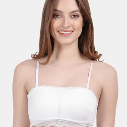 Amour Secret White Bandeau Bra Underwired Lightly Padded-image-6