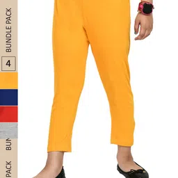 IndiWeaves Girls Pack of 4 Mid-Rise Cotton Capris-picture-32
