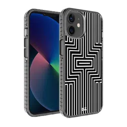 DailyObjects Black & White Printed Maze iPhone 12 Phone Case-73