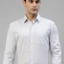 Hancock Slim Fit Grid Tattersall Checks Print Pure Cotton Formal Shirt-image-1