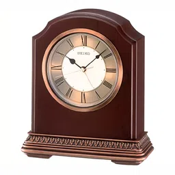 SEIKO Brown & Gold-Toned Abstract Shaped Traditional Table Clock-image-7