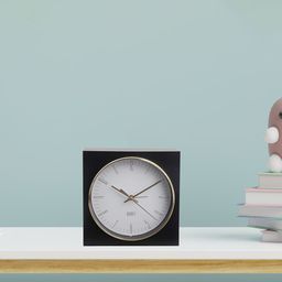 Home Centre Casablanca Black & White Contemporary Square Table Clock-image-96