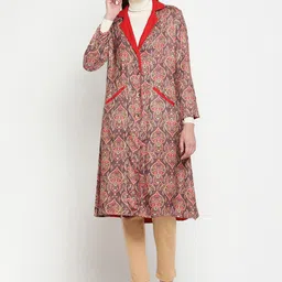 Be Indi Women Printed Acrylic Single-Breasted Reversible Overcoat-picture-29