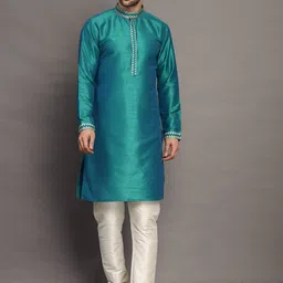 Utsav Fashion Mandarin Collar Straight Kurta with Churidar-image-61