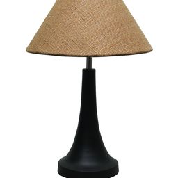 Homesake Brown & Black Matte Finish Table Lamp With Textured Jute Lampshade image 2