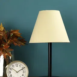BTR CRAFTS Yellow & Black Frustum Shaped Metal Table Lamp with Adjustable Cord-13