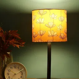 BTR CRAFTS Mustard Printed Cylindrical Shaped Metal Table Lamp with Adjustable Cord image 4