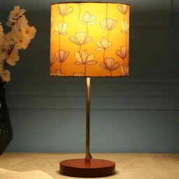BTR CRAFTS Mustard Printed Cylindrical Shaped Metal Table Lamp with Adjustable Cord image 5