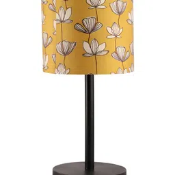 BTR CRAFTS Mustard Printed Cylindrical Shaped Metal Table Lamp with Adjustable Cord image 2