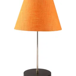 BTR CRAFTS Orange Textured Frustum Table Lamp with Adjustable Cord image 3