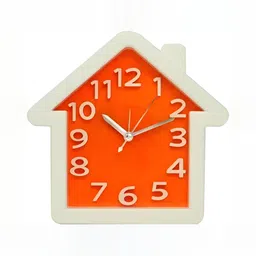 Sigaram Orange & White Textured Geometric Contemporary Wall Clock-image-5