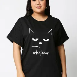 Bewakoof Plus  Graphic Printed Pure Cotton Boyfriend T-shirt-picture-48