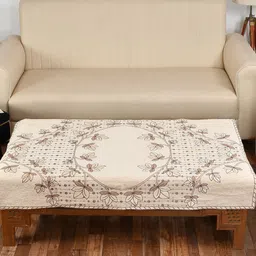 MULTITEX Beige Embroidered 4-Seater Table Covers-32