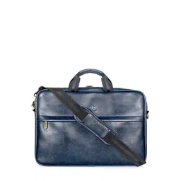 THE CLOWNFISH Unisex Blue Leather Laptop Bag-25