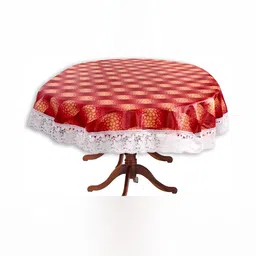 Stylista Red Waterproof Oval 8-Seater Table Cover-image-6