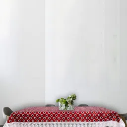 Dakshya Industries Red & Black Printed 6-Seater Table Cover-26