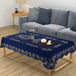ZESTURE Blue Floral 6-Seater Table Cover-image-5