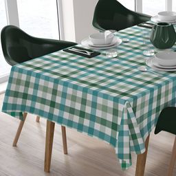 HOME COLORS.IN Green Geometric Printed Cotton 6-Seater Table Cover-16