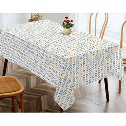 OASIS Yellow & White Cotton 4-Seater Table Cover-4