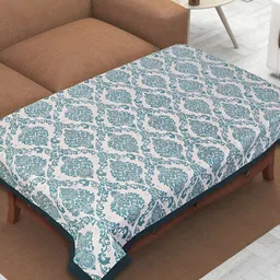 Texstylers Blue Anti Slip Cotton 4-Seater Rectangular Table Cover-image-9