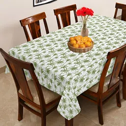 OASIS Green & White Floral Printed Cotton 6-Seater Table Cover-picture-18
