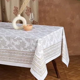 Fabindia Dhaani White Printed Cotton Table Cover-49