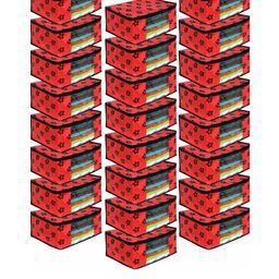 prettykrafts Set Of 24 Red Printed Saree Organizers With Transparent Window-picture-27