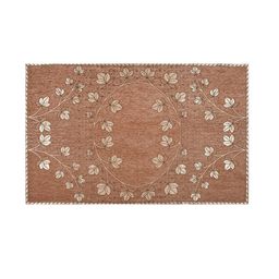 MULTITEX Peach-Coloured Embroidered 4-Seater Center Table Cover image 3