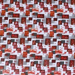 Dakshya Industries Red & White Printed 6-Seater Table Cover image 2