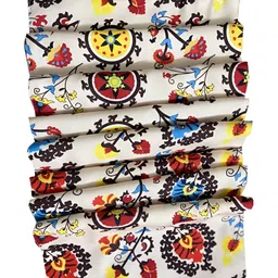 HOMADORN Beige & Maroon Floral Printed Table Runner image 3