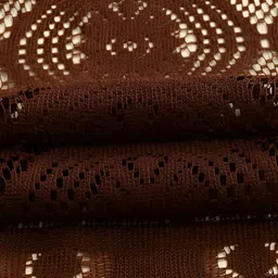 BIGGER FISH Brown Self Design Rectangular Cotton 6-Seater Table Cover image 3