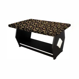 Stylista Yellow & Black Floral Printed Waterproof 2 Seater Table Cover-6