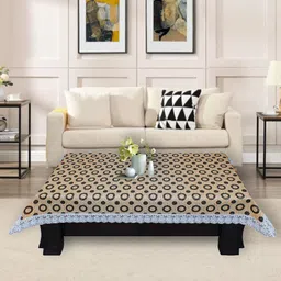 DREAM CARE Beige & Black Geometric Printed Waterproof Rectangular Center Table Cover-10