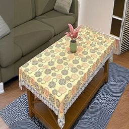 REVEXO Yellow & Pink Geometric Printed Rectangle 4-Seater Table Covers-27