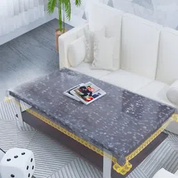 MONKDECOR Transparent Yellow 2 Seater Rectangle Waterproof Table Cover-21