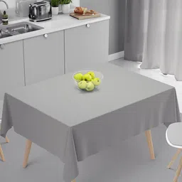 HOME COLORS.IN Grey Cotton Breathable Square-shaped 4 Seater Table Cover-45