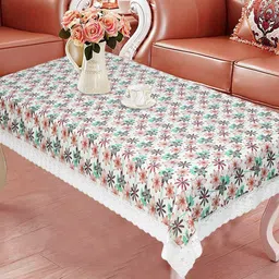 Dakshya Industries Green Floral Printed 4 Seater Table Covers-image-4