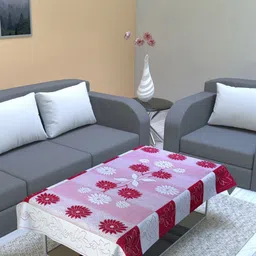 Aura Pink Floral Printed 2 Seater Rectangle Table Cover-picture-27