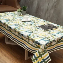 Soumya Green Floral Printed Cotton 2-Seater Table Cover-image-56