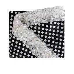 Dakshya Industries Black Polka Dot Printed 6-Seater Table Cover-42