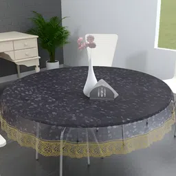 MONKDECOR Transparent 4 Seater Round Waterproof Table Cover-image-50